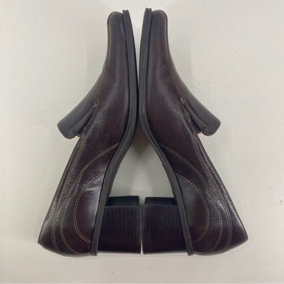 Hush Puppies Brown Leather Square Toe Heel women’s Size 8M - Picture 8 of 10